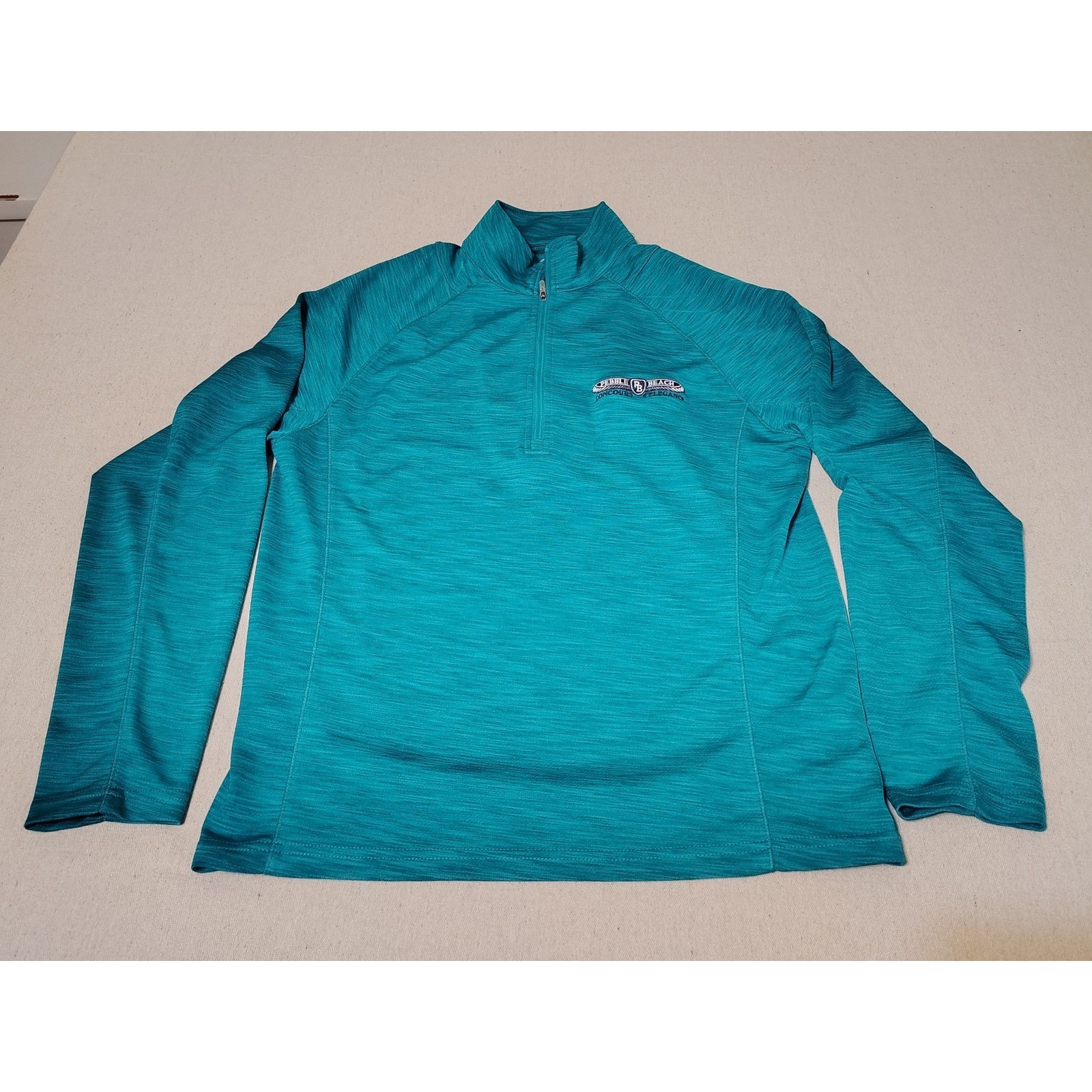 Pebble Beach Concours D Elegance Quarter Zip Pullover Top Mens S P Teal 4